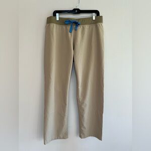 FIGS Livingston Basic Scrub Pants in Limited Edition Beige PO# 2413, size L/P